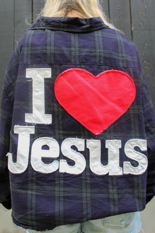 “I LOVE JESUS” FLANNEL