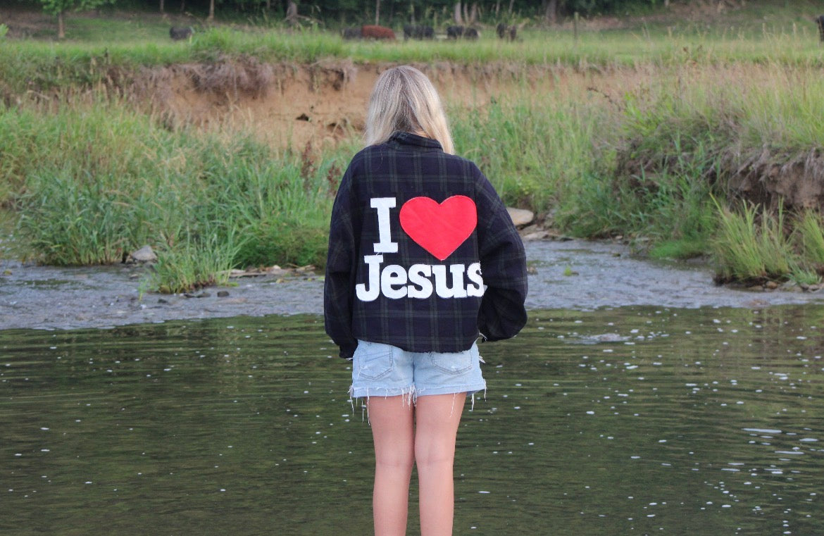 “I LOVE JESUS” FLANNEL